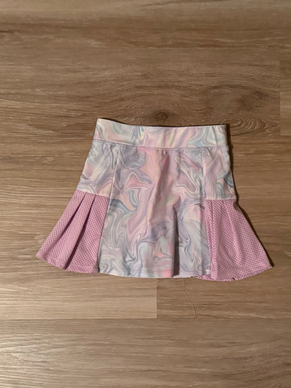 Jeskids | Pink Marble Active Skirt with Mesh Panels